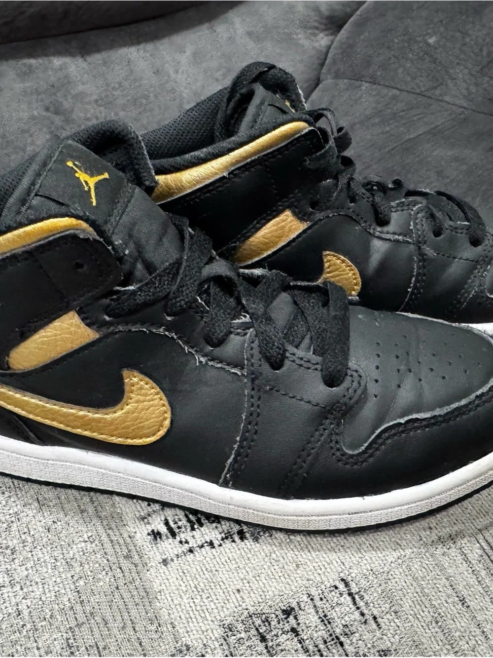 Nike Kids Black and Gold High-Top Sneakers